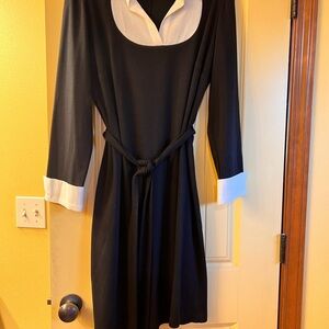 Lane Bryant Black and White Long Sleeve Dress